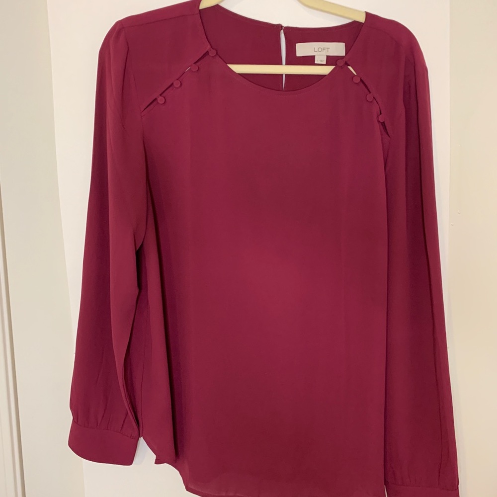 Loft button shoulder blouse